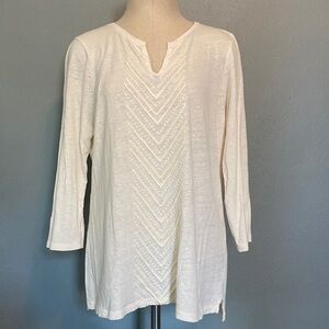 L.L. Bean, linen blend tunic, cream